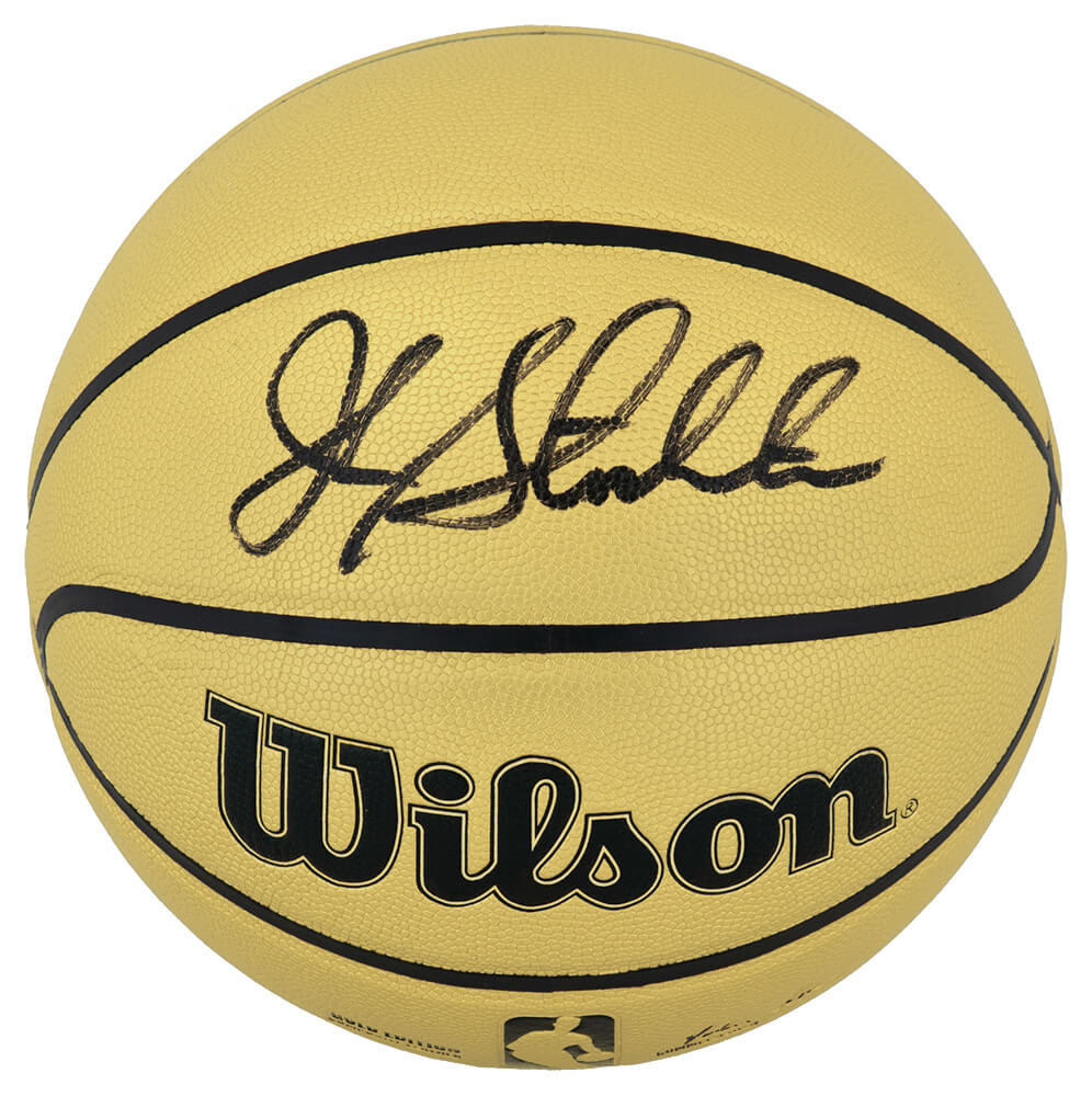 John Stockton Signed Wilson Gold Full Size Basketball - STOBSK232 - John Stockton Signed Wilson Gold Full Size Basketball product image