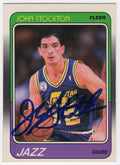 John Stockton Signed Utah Jazz 1988 Fleer Rookie Basketball Card #115 - STOCAR200 - John Stockton Signed Utah Jazz 1988 Fleer Rookie Basketball Card #115 product image