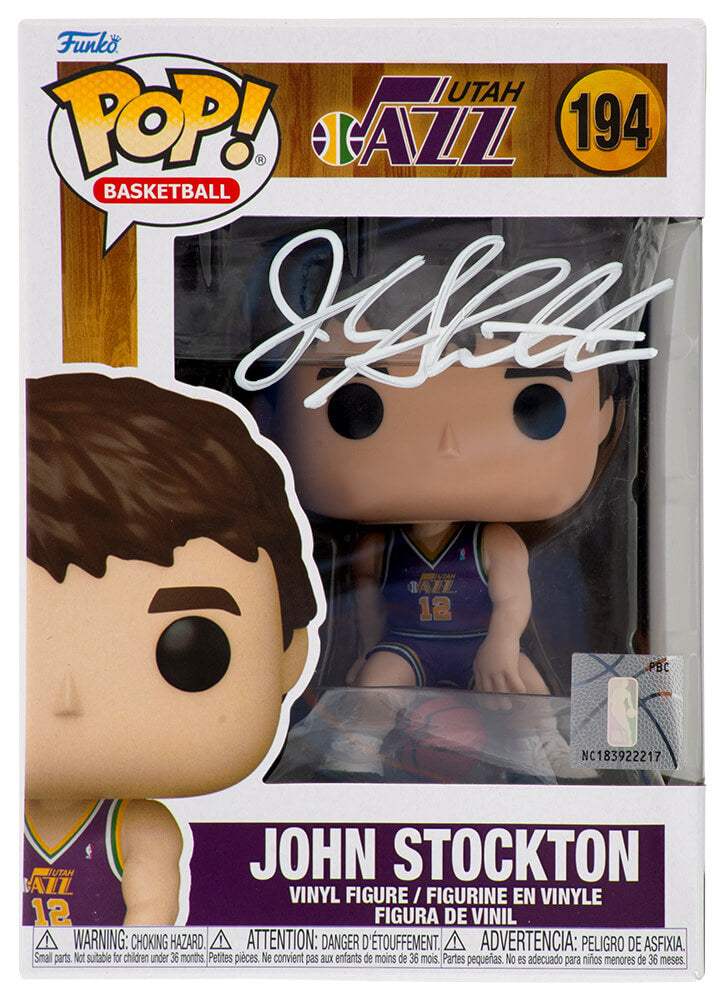 John Stockton Signed Utah Jazz NBA Funko Pop Doll #194 - STOFUN200 - John Stockton Signed Utah Jazz NBA Funko Pop Doll #194 product image