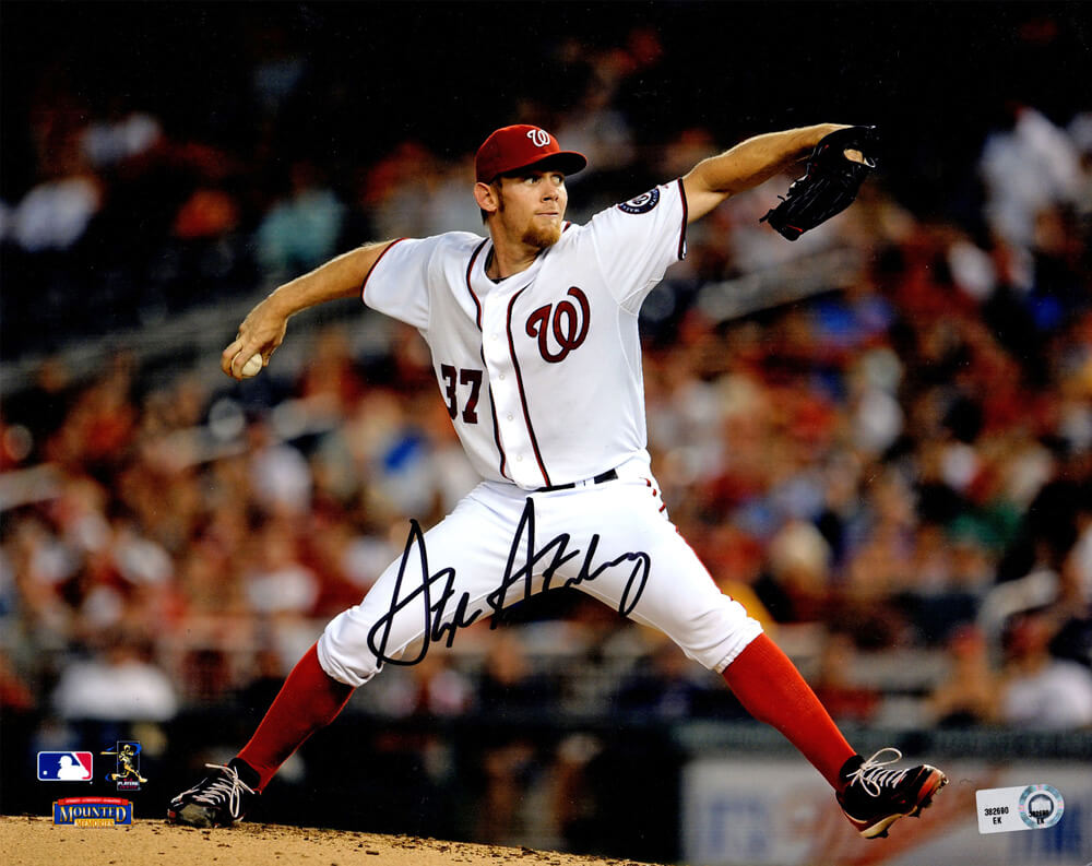 Stephen Strasburg Signed Washington Nationals Pitching Stretch Action 8x10 Photo - STR08P123 - Stephen Strasburg Signed Washington Nationals Pitching Stretch Action 8x10 Photo product image