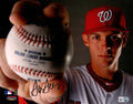 Stephen Strasburg Signed Washington Nationals Pose Holding MLB Baseball 8x10 Photo - STR08P126 - Stephen Strasburg Signed Washington Nationals Pose Holding MLB Baseball 8x10 Photo product image