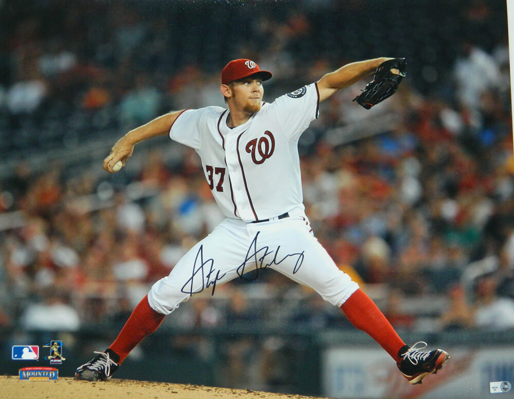 Stephen Strasburg Signed Washington Nationals Pitching Action 16x20 Photo - STR16P120 - Stephen Strasburg Signed Washington Nationals Pitching Action 16x20 Photo product image