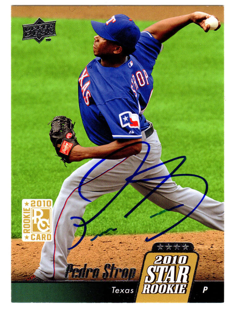 Pedro Strop Signed Texas Rangers 2010 Upper Deck Star Rookie Card #35 - STRCAR100 - Pedro Strop Signed Texas Rangers 2010 Upper Deck Star Rookie Card #35 product image