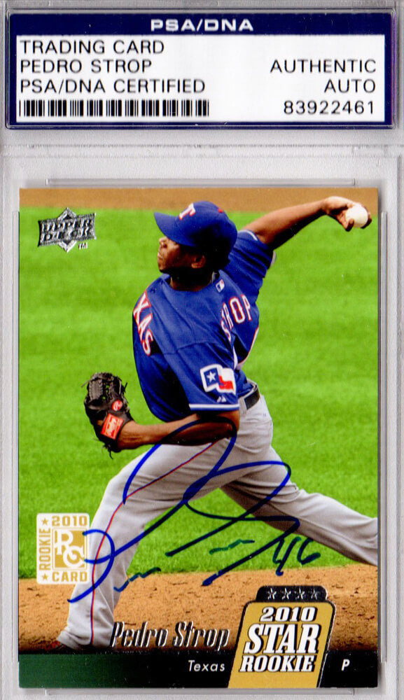 Pedro Strop Signed Texas Rangers 2010 Upper Deck Star Rookie Card #35  - PSA/DNA - STRCAR101 - Pedro Strop Signed Texas Rangers 2010 Upper Deck Star Rookie Card #35 - PSA/DNA product image
