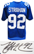 Michael Strahan Signed Blue Custom Football Jersey (Beckett) - STRJRY300 - Michael Strahan Signed Blue Custom Football Jersey (Beckett) product image