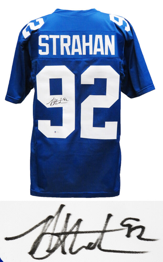 Michael Strahan Signed Blue Custom Jersey (Beckett) - STRJRY301 - Michael Strahan Signed Blue Custom Jersey (Beckett) product image