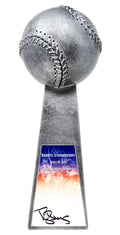 Darryl Strawberry Signed Baseball World Champion 14 Inch Replica Silver Trophy - STRTRO100 - Darryl Strawberry Signed Baseball World Champion 14 Inch Replica Silver Trophy product image