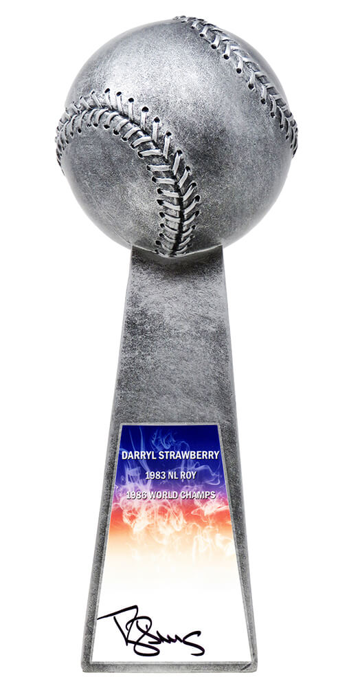 Darryl Strawberry Signed Baseball World Champion 14 Inch Replica Silver Trophy - STRTRO100 - Darryl Strawberry Signed Baseball World Champion 14 Inch Replica Silver Trophy product image