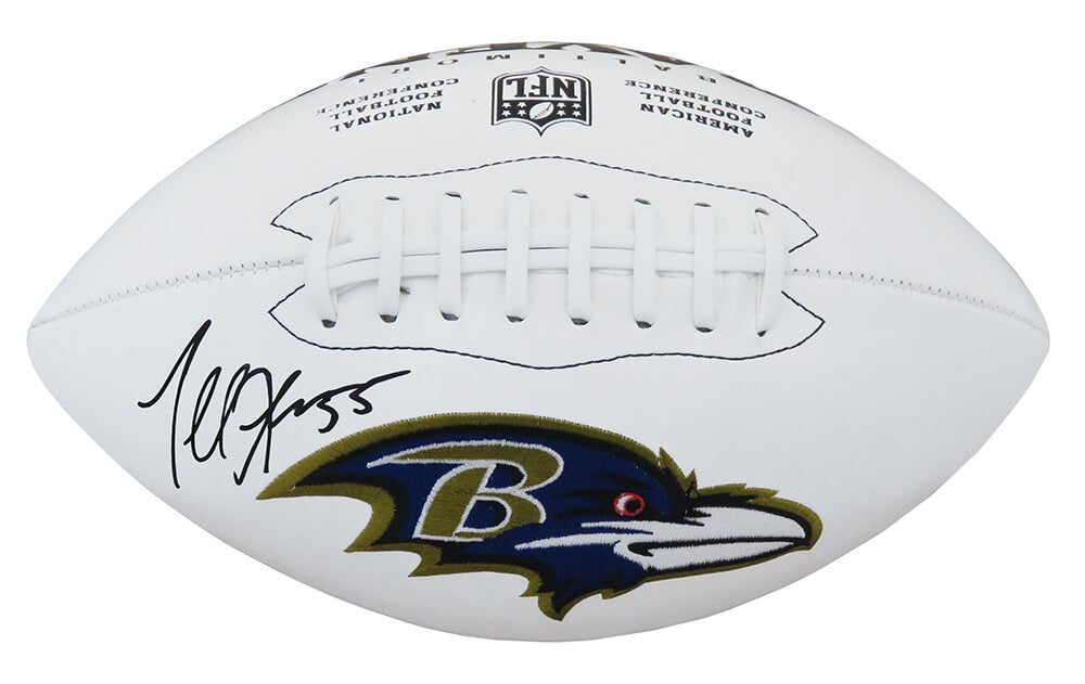 Terrell Suggs Signed Baltimore Ravens White Logo Football - SUGFTB301 - Terrell Suggs Signed Baltimore Ravens White Logo Football product image