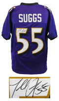 Terrell Suggs Signed Purple Custom Football Jersey - (JSA) - SUGJRY300 - Terrell Suggs Signed Purple Custom Football Jersey - (JSA) product image