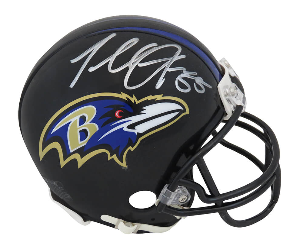 Terrell Suggs Signed Baltimore Ravens Riddell Mini Helmet - SUGMIN300 - Terrell Suggs Signed Baltimore Ravens Riddell Mini Helmet product image
