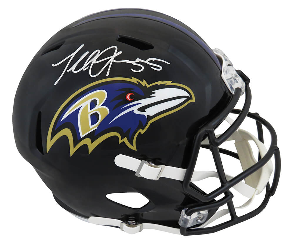Terrell Suggs Signed Baltimore Ravens Riddell Full Size Speed Replica Helmet - SUGREP300 - Terrell Suggs Signed Baltimore Ravens Riddell Full Size Speed Replica Helmet product image