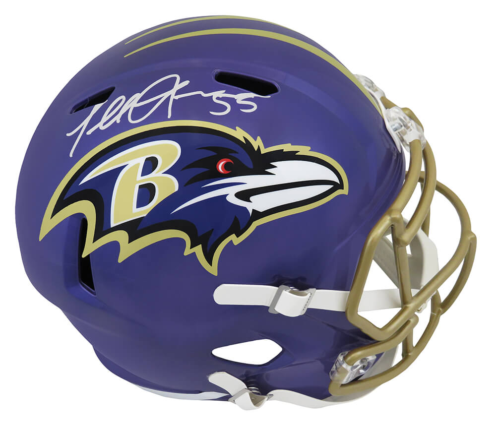 Terrell Suggs Signed Baltimore Ravens FLASH Riddell Full Size Speed Replica Helmet - SUGREP301 - Terrell Suggs Signed Baltimore Ravens FLASH Riddell Full Size Speed Replica Helmet product image