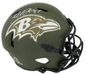 Terrell Suggs Signed Baltimore Ravens Salute to Service Riddell Full Size Speed Replica Helmet - SUGREP303 - Terrell Suggs Signed Baltimore Ravens Salute to Service Riddell Full Size Speed Replica Helmet product image