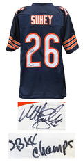 Matt Suhey Signed Navy Custom Football Jersey w/SB XX Champs - SUHJRY301 - Matt Suhey Signed Navy Custom Football Jersey w/SB XX Champs product image