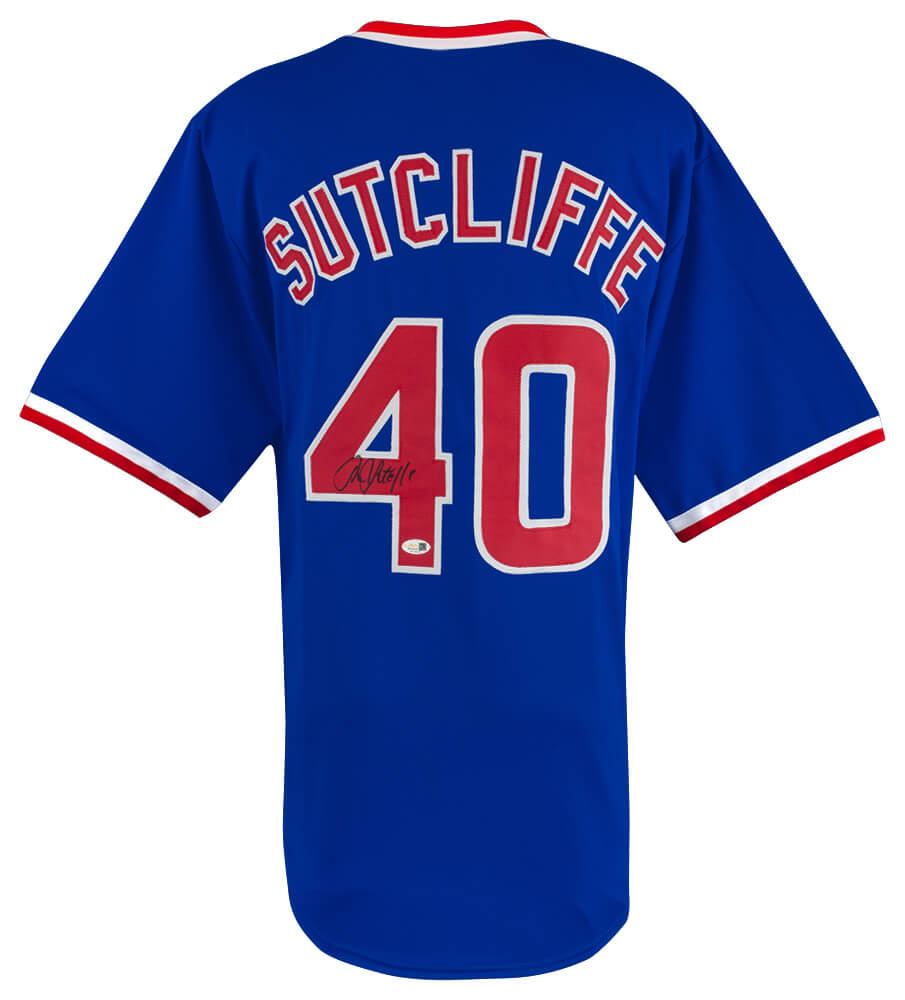 Rick Sutcliffe Signed Blue Throwback Custom Baseball Jersey - (JSA) - SUTJRY100 - Rick Sutcliffe Signed Blue Throwback Custom Baseball Jersey - (JSA) product image