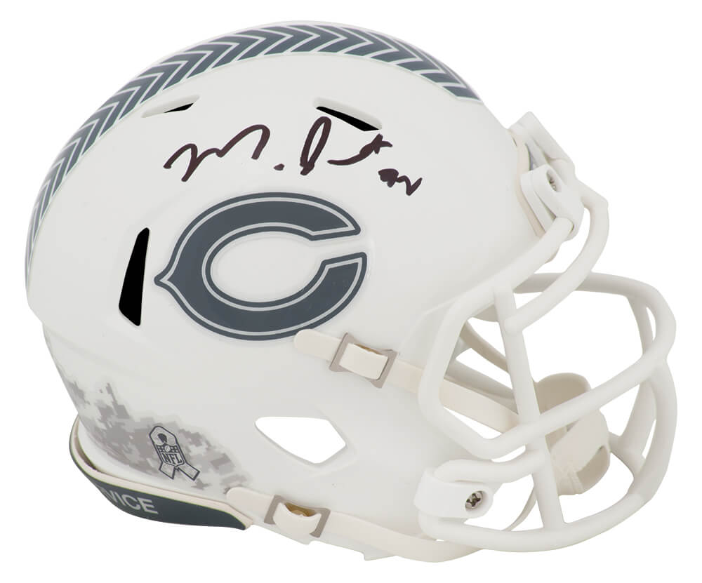 Montez Sweat Signed Chicago Bears 2024 SALUTE White Riddell Speed Mini Helmet - SWEMIN301 - Montez Sweat Signed Chicago Bears 2024 SALUTE White Riddell Speed Mini Helmet product image
