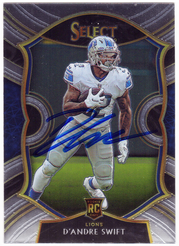 D'Andre Swift Signed Detroit Lions 2020 Panini Select Rookie Football Card #51 - SWICAR301 - D'Andre Swift Signed Detroit Lions 2020 Panini Select Rookie Football Card #51 product image
