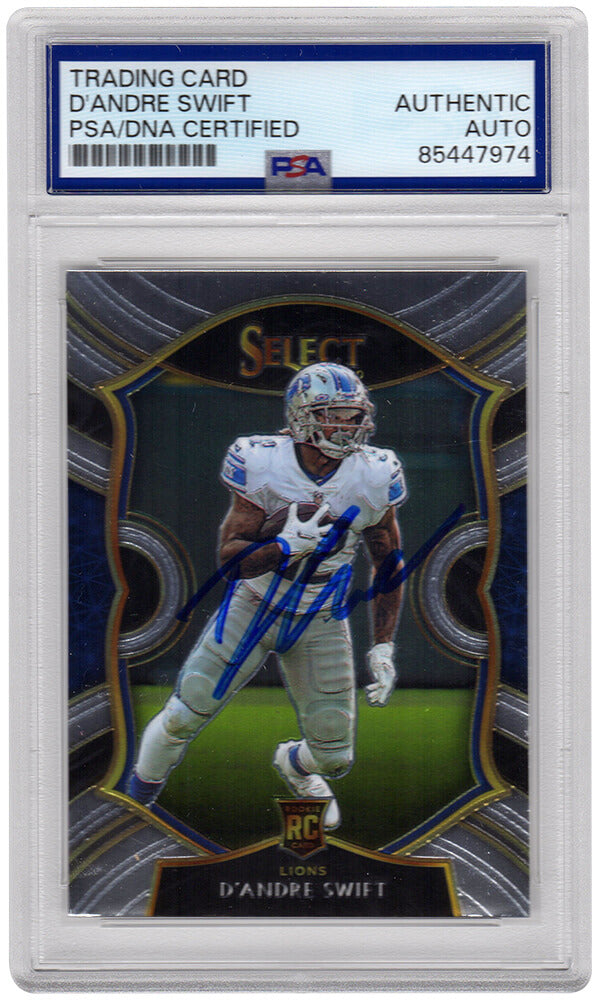 D'Andre Swift Signed Detroit Lions 2020 Panini Select Rookie Football Card #51 - (PSA Encapsulated) - SWICAR311 - D'Andre Swift Signed Detroit Lions 2020 Panini Select Rookie Football Card #51 - (PSA Encapsulated) product image