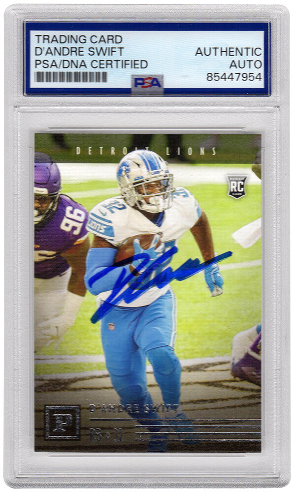 D'Andre Swift Signed Detroit Lions 2020 Rookie Football Card (various) - (PSA Encapsulated) - SWICAR315MYS - D'Andre Swift Signed Detroit Lions 2020 Rookie Football Card (various) - (PSA Encapsulated) product image