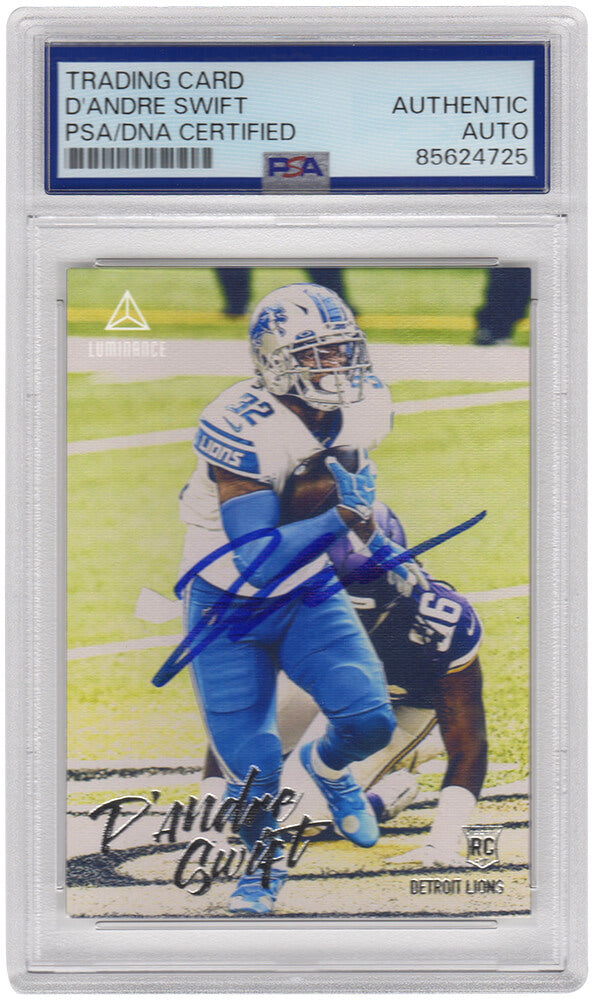 D'Andre Swift Signed Lions 2020 Panini Luminance Rookie Football Card #211 - (PSA Encapsulated) - SWICAR318 - D'Andre Swift Signed Lions 2020 Panini Luminance Rookie Football Card #211 - (PSA Encapsulated) product image