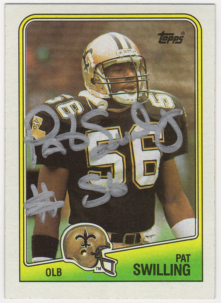 Pat Swilling Signed New Orleans Saints 1988 Topps Rookie Football Card #66 - SWICAR330 - Pat Swilling Signed New Orleans Saints 1988 Topps Rookie Football Card #66 product image