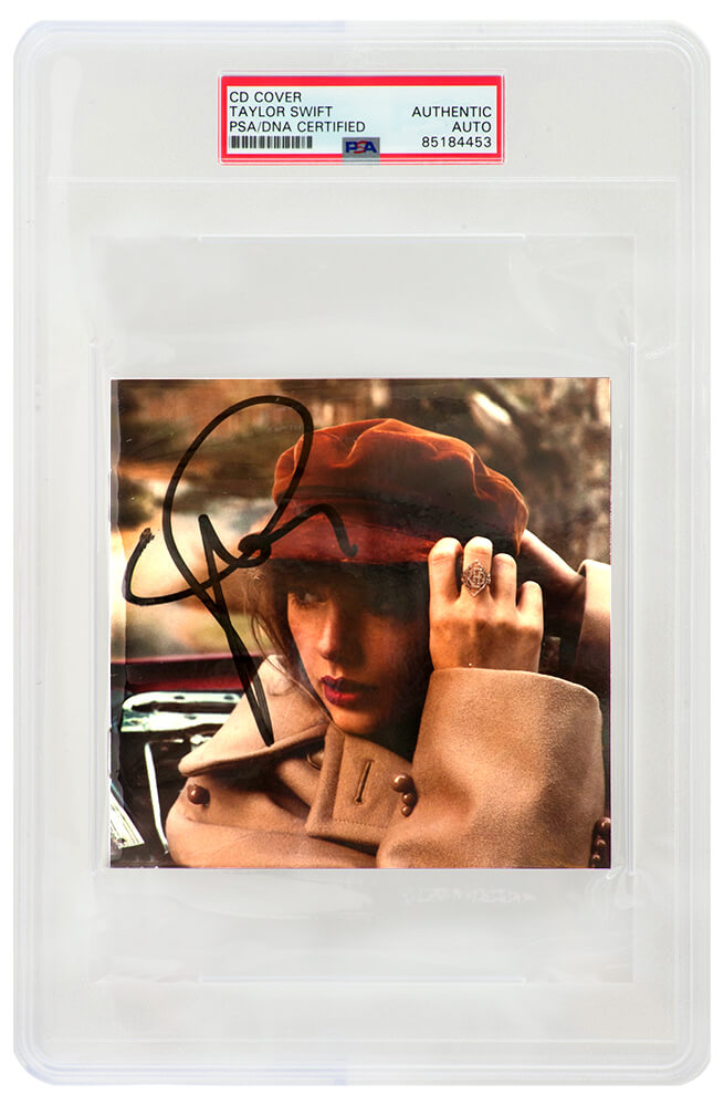 Taylor Swift Signed 'Red' (Taylor's Version) CD Cover - (PSA/DNA Encapsulated) - (Minor Smudge) - SWICAR505 - Taylor Swift Signed 'Red' (Taylor's Version) CD Cover - (PSA/DNA Encapsulated) - (Minor Smudge) product image