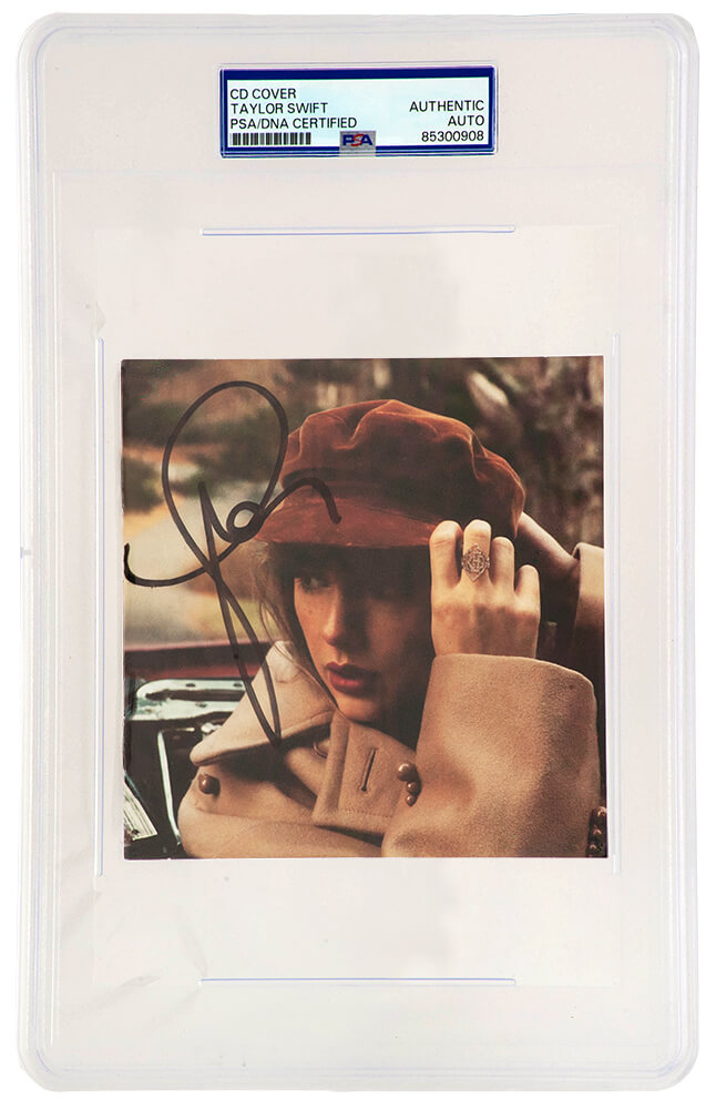 Taylor Swift Signed 'Red' (Taylor's Version) 5x5 CD Cover - (PSA Encapsulated) - SWICAR507 - Taylor Swift Signed 'Red' (Taylor's Version) 5x5 CD Cover - (PSA Encapsulated) product image