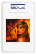 Taylor Swift Signed 'Life Of A Showgirl' (Face Close Up) 5x5 CD Insert w/Heart - (PSA/DNA Encapsulated) - SWICAR513 - Taylor Swift Signed 'Life Of A Showgirl' (Face Close Up) 5x5 CD Insert w/Heart - (PSA/DNA Encapsulated) product image