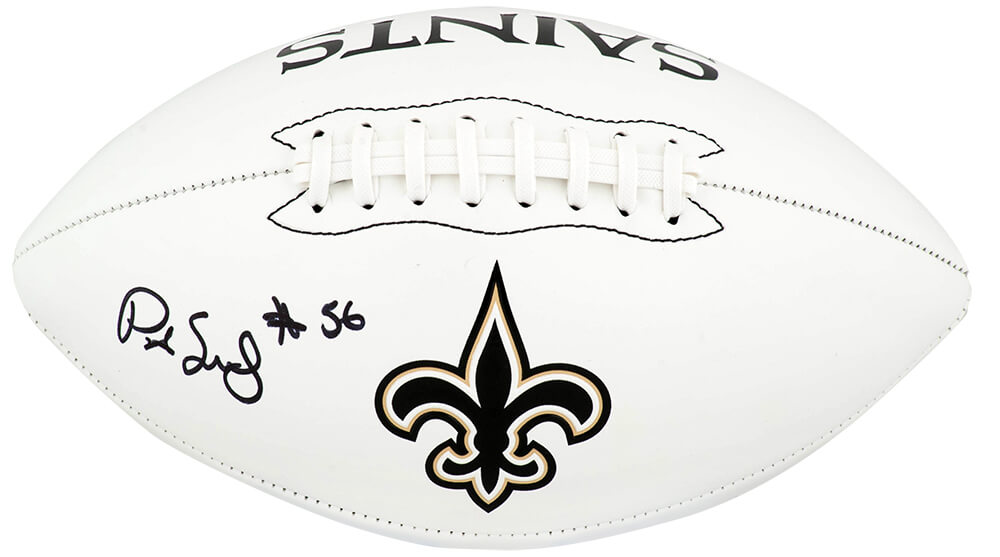 Pat Swilling Signed New Orleans Saints Franklin White Logo Football - SWIFTB321 - Pat Swilling Signed New Orleans Saints Franklin White Logo Football product image