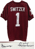 Barry Switzer Signed Maroon Custom Football Jersey - SWIJRY300 - Barry Switzer Signed Maroon Custom Football Jersey product image