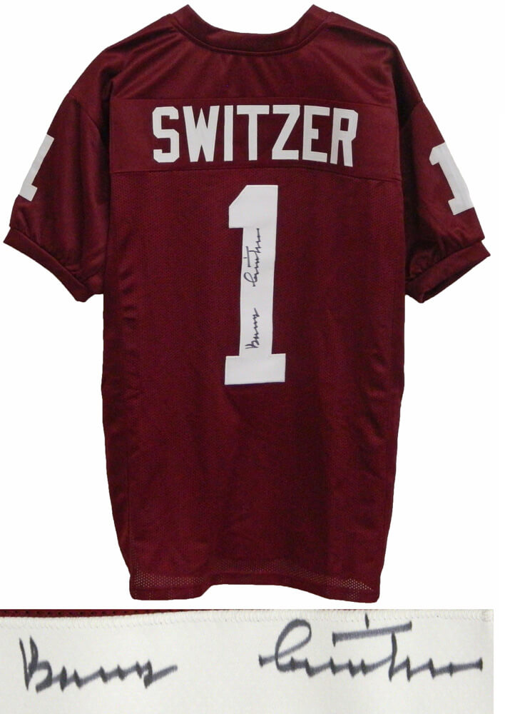 Barry Switzer Signed Maroon Custom Football Jersey - SWIJRY300 - Barry Switzer Signed Maroon Custom Football Jersey product image