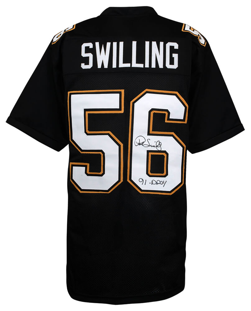 Pat Swilling Signed Black Custom Football Jersey w/91 DPOY - SWIJRY321 - Pat Swilling Signed Black Custom Football Jersey w/91 DPOY product image