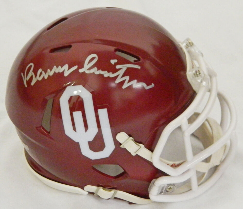 Barry Switzer Signed Oklahoma Sooners Riddell Speed Mini Helmet - SWIMIN301 - Barry Switzer Signed Oklahoma Sooners Riddell Speed Mini Helmet product image