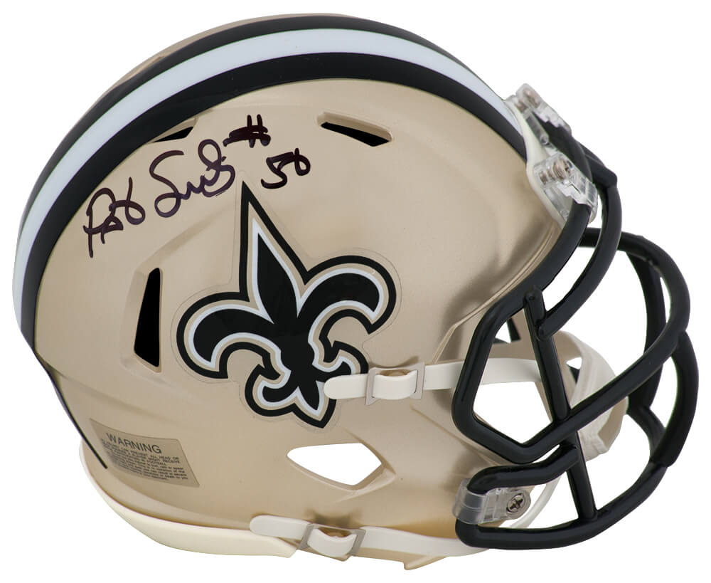 Pat Swilling Signed New Orleans Saints Riddell Speed Mini Helmet - SWIMIN320 - Pat Swilling Signed New Orleans Saints Riddell Speed Mini Helmet product image