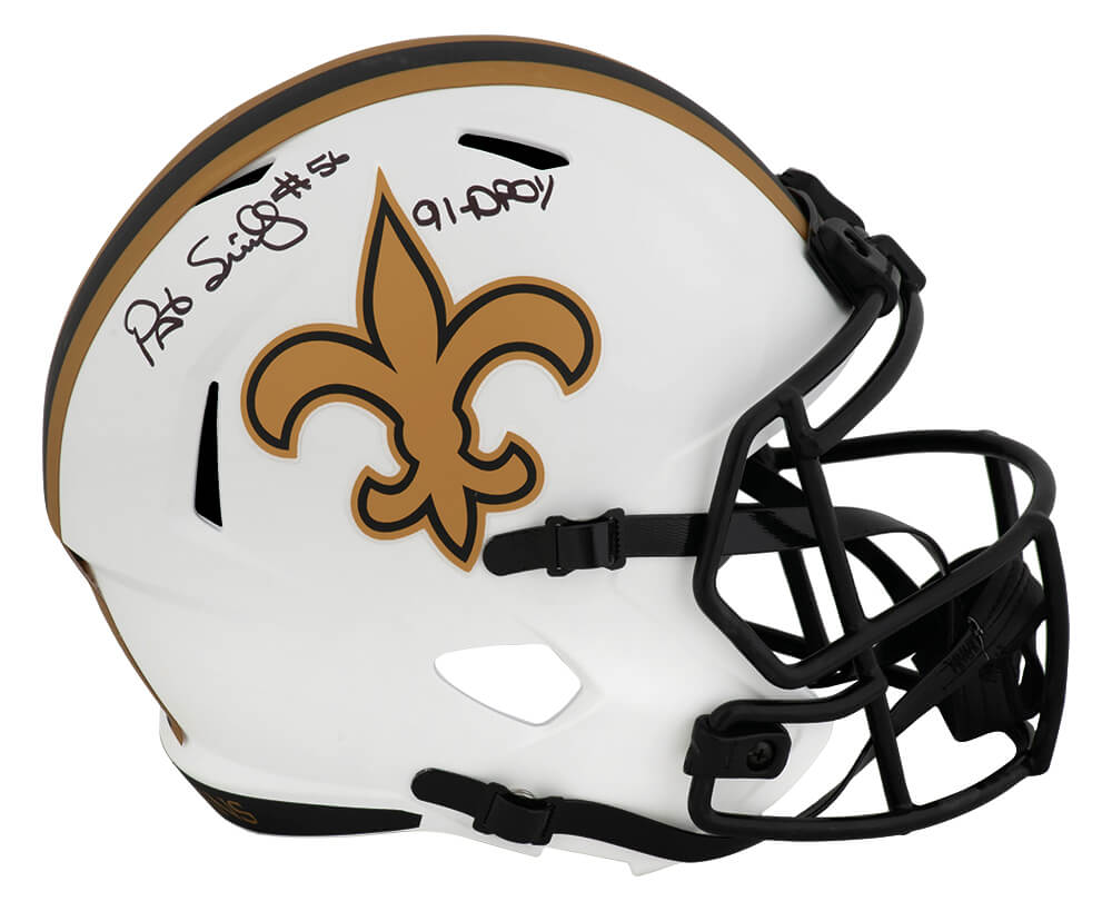 Pat Swilling Signed New Orleans Saints LUNAR Riddell Full Size Speed Replica Helmet w/91 DPOY - SWIREP321 - Pat Swilling Signed New Orleans Saints LUNAR Riddell Full Size Speed Replica Helmet w/91 DPOY product image