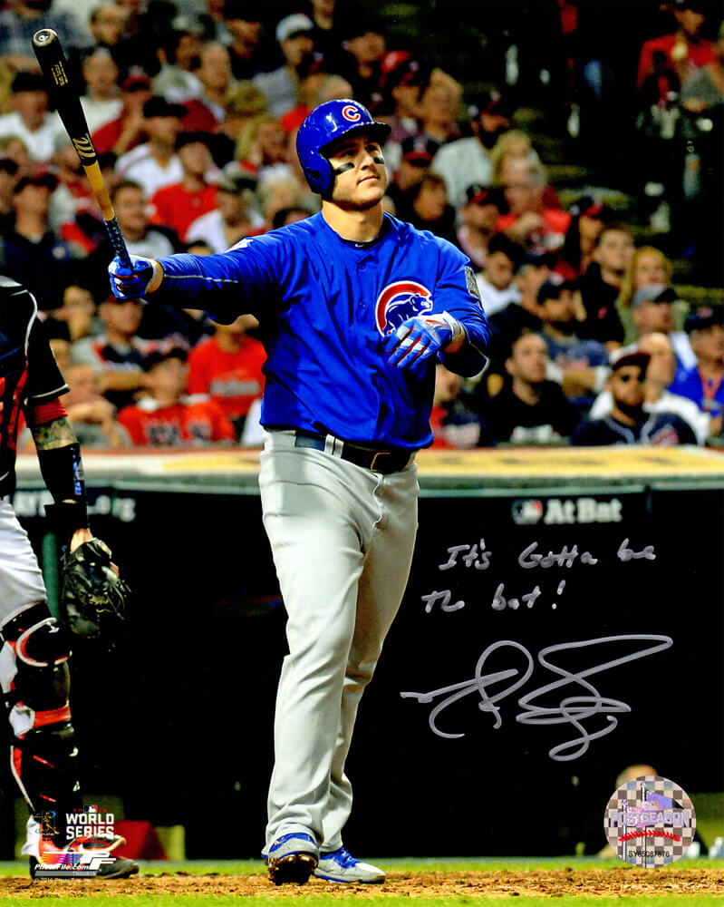 Matt Szczur Signed Chicago Cubs Anthony Rizzo 2016 World Series HR Using Szczur's Bat 8x10 Photo w/It's Gotta Be The Bat - SZC08P103 - Matt Szczur Signed Chicago Cubs Anthony Rizzo 2016 World Series HR Using Szczur's Bat 8x10 Photo w/It's Gotta Be The Bat product image