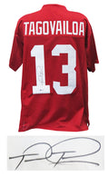 Tua Tagovailoa Signed Red Custom College Football Jersey (Beckett) - TAGJRY300 - Tua Tagovailoa Signed Red Custom College Football Jersey (Beckett) product image