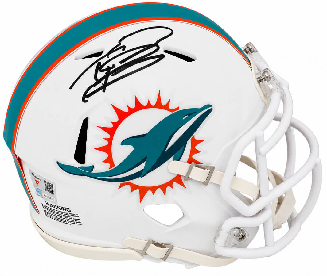Tua Tagovailoa Signed Dolphins Riddell Speed Mini Helmet - (Fanatics) - TAGMIN303 - Tua Tagovailoa Signed Dolphins Riddell Speed Mini Helmet - (Fanatics) product image