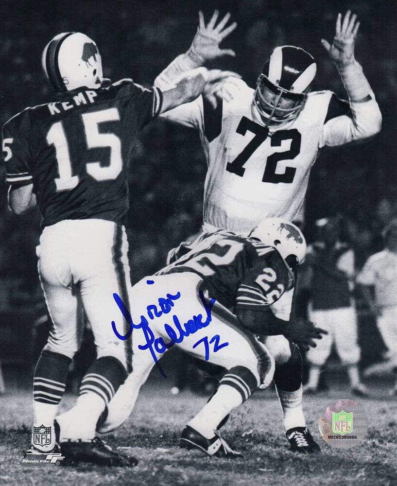Diron Talbert Signed Rams B&W Action vs. Bills 8x10 Photo - TAL08P310TW - Diron Talbert Signed Rams B&W Action vs. Bills 8x10 Photo product image