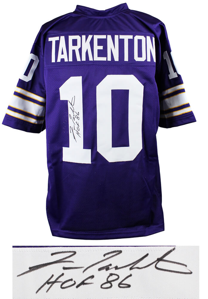 Fran Tarkenton Signed Purple Custom Jersey w/HOF 86 - TARJRY300 - Fran Tarkenton Signed Purple Custom Jersey w/HOF 86 product image