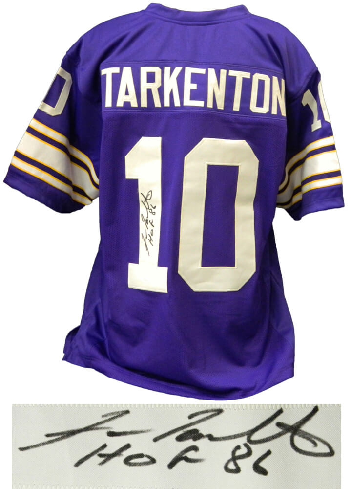 Fran Tarkenton Signed Purple Custom Football Jersey w/HOF'86 (JSA) - TARJRY301 - Fran Tarkenton Signed Purple Custom Football Jersey w/HOF'86 (JSA) product image