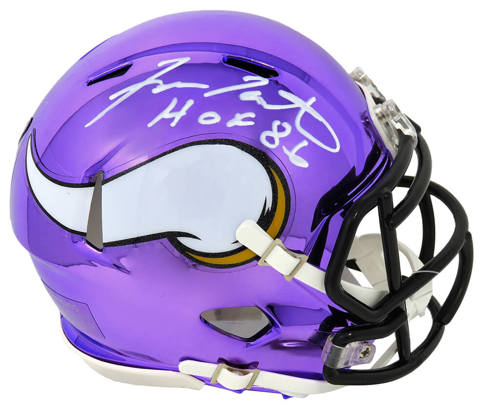Fran Tarkenton Signed Minnesota Vikings Chrome Riddell Speed Mini Helmet w/HOF'86 - TARMIN303 - Fran Tarkenton Signed Minnesota Vikings Chrome Riddell Speed Mini Helmet w/HOF'86 product image