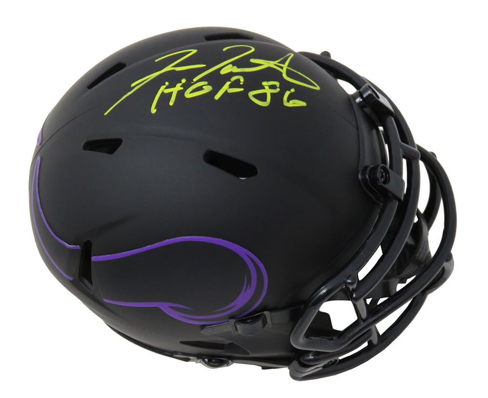 Fran Tarkenton Signed Minnesota Vikings Eclipse Black Matte Riddell Speed Mini Helmet w/HOF'86 - TARMIN305 - Fran Tarkenton Signed Minnesota Vikings Eclipse Black Matte Riddell Speed Mini Helmet w/HOF'86 product image