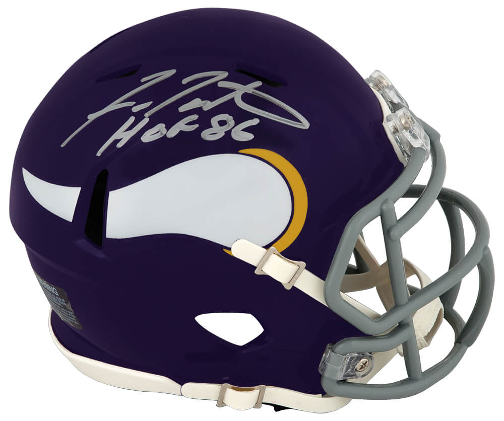 Fran Tarkenton Signed Minnesota Vikings Throwback Riddell Speed Mini Helmet w/HOF'86 - TARMIN307 - Fran Tarkenton Signed Minnesota Vikings Throwback Riddell Speed Mini Helmet w/HOF'86 product image