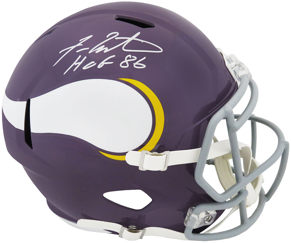 Fran Tarkenton Signed Minnesota Vikings Throwback Riddell Full Size Speed Replica Helmet w/HOF'86 - TARREP303 - Fran Tarkenton Signed Minnesota Vikings Throwback Riddell Full Size Speed Replica Helmet w/HOF'86 product image