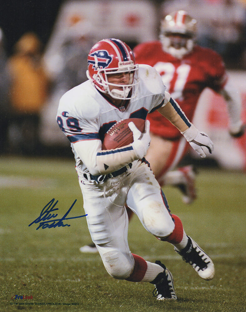 Steve Tasker Signed Buffalo Bills Running Action vs 49ers 8x10 Photo - TAS08P305 - Steve Tasker Signed Buffalo Bills Running Action vs 49ers 8x10 Photo product image