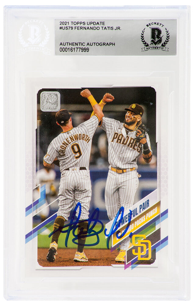 Fernando Tatis Jr. Signed San Diego Padres 2021 Topps Update Baseball Trading Card #US79 - (Beckett Encapsulated) - TATCAR100 - Fernando Tatis Jr. Signed San Diego Padres 2021 Topps Update Baseball Trading Card #US79 - (Beckett Encapsulated) product image