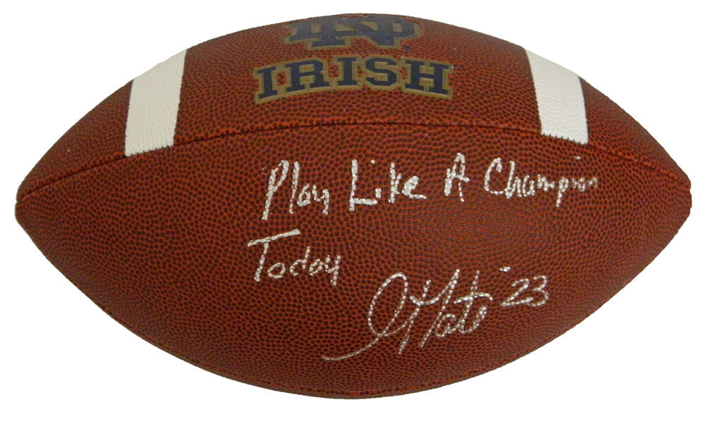 Golden Tate Signed Notre Dame Rawlings Full-Size Logo Football w/Play Like A Champion Today - TATFTB303 - Golden Tate Signed Notre Dame Rawlings Full-Size Logo Football w/Play Like A Champion Today product image