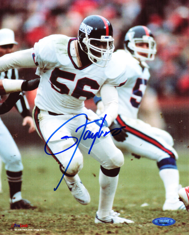 Lawrence Taylor Signed Giants White Jersey Action 8x10 Photo - TAY08P303 - Lawrence Taylor Signed Giants White Jersey Action 8x10 Photo product image